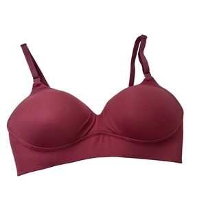 Warner’s Wireless Lined Maroon Red Supportive Bra 34D